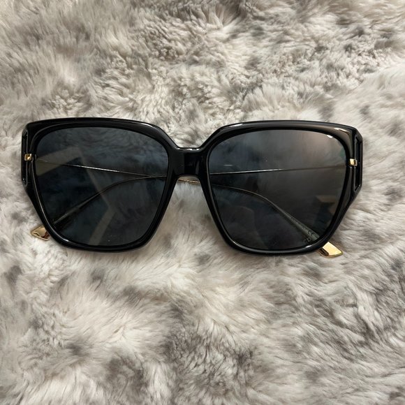 Christian Dior Black Square Sunglasses 80711 58mm MSRP$485